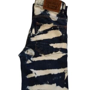 Grindhouse denim straight leg bleach dyed spatter jeans 30×31